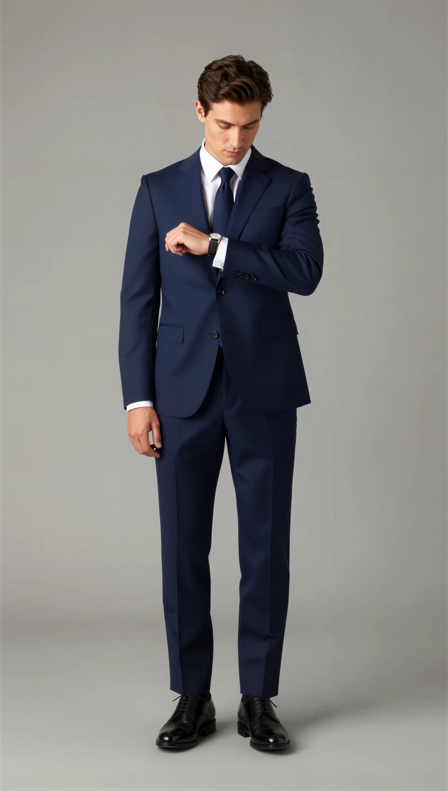 Two piece single breasted notch Navy blue