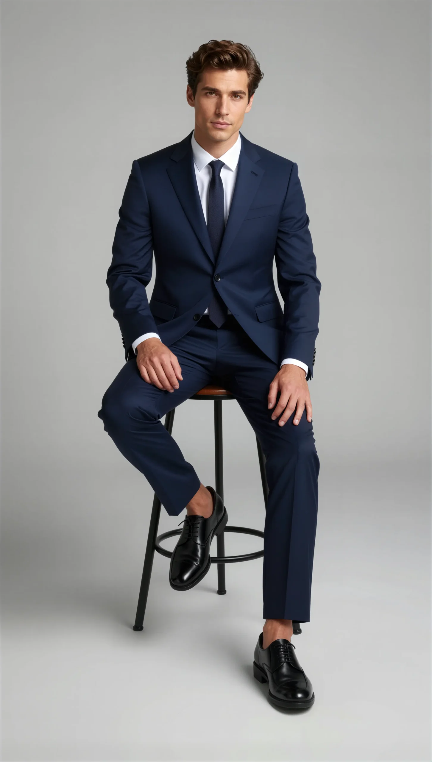 Two piece single breasted notch Navy blue