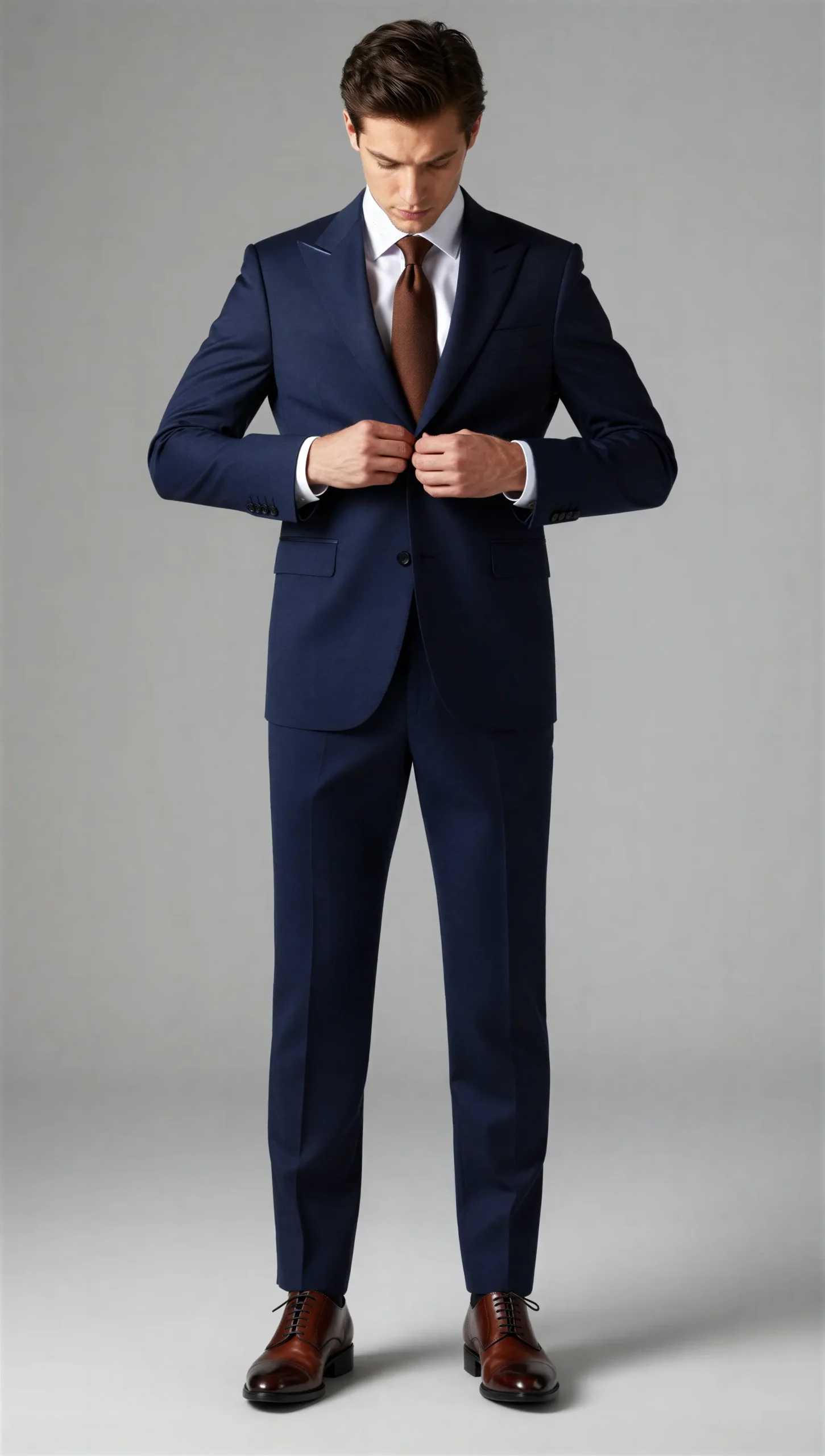 Two piece single breasted peak Dark blue mid night blue