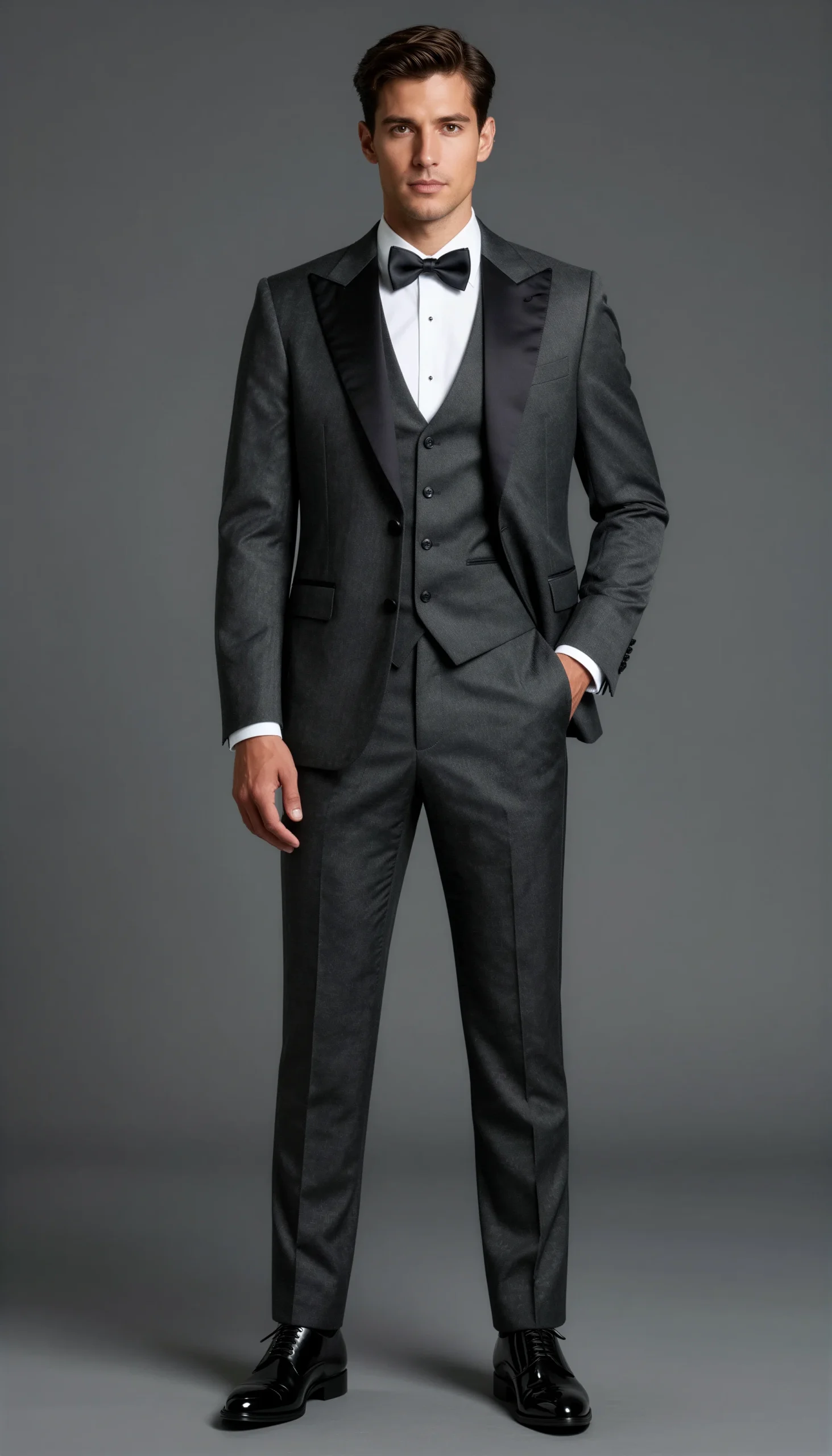 Wedding tuxedoes Charcoal Deep Grey Suit