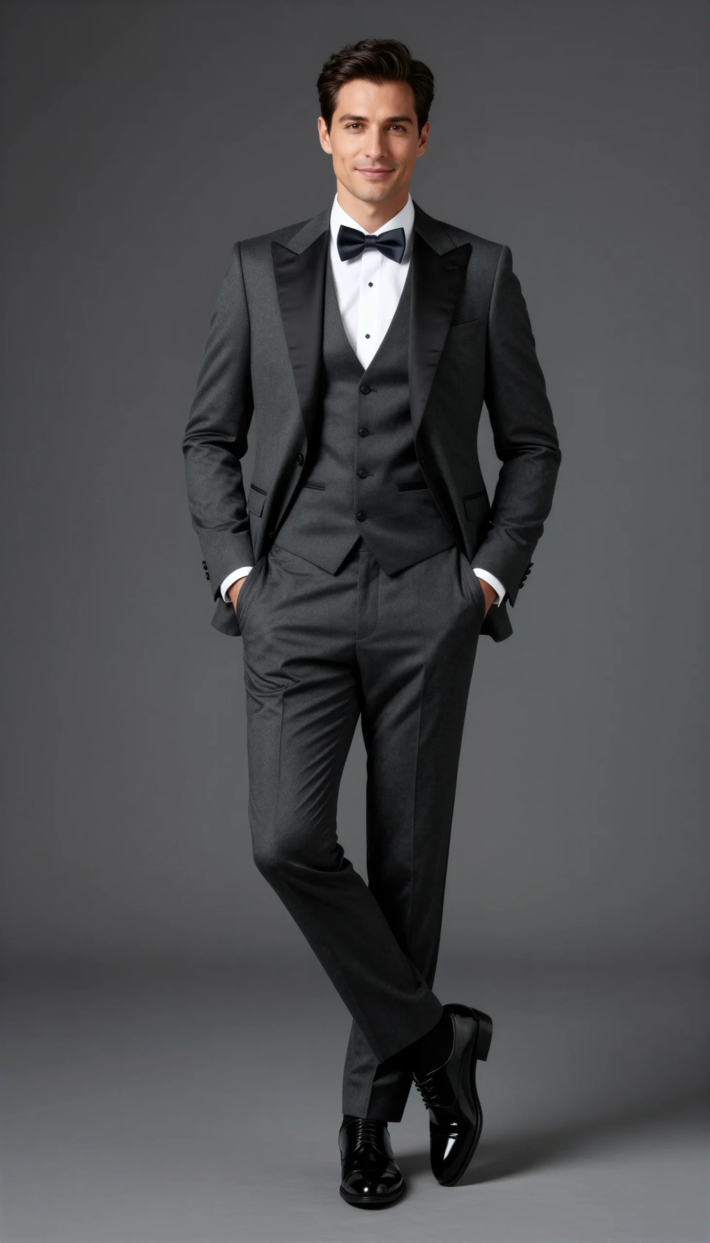 Wedding tuxedoes Charcoal Deep Grey Suit