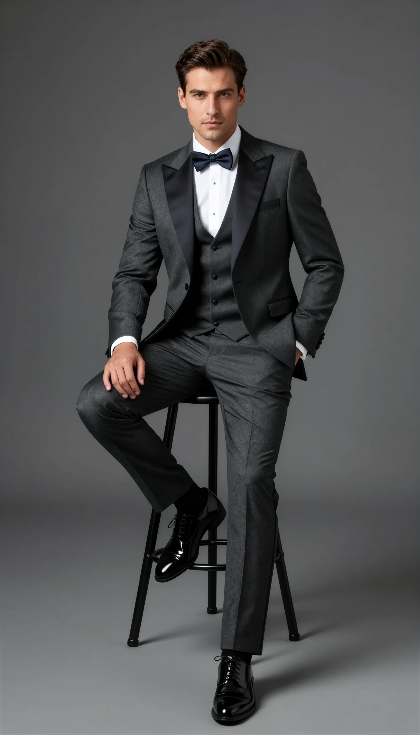 Wedding tuxedoes Charcoal Deep Grey Suit