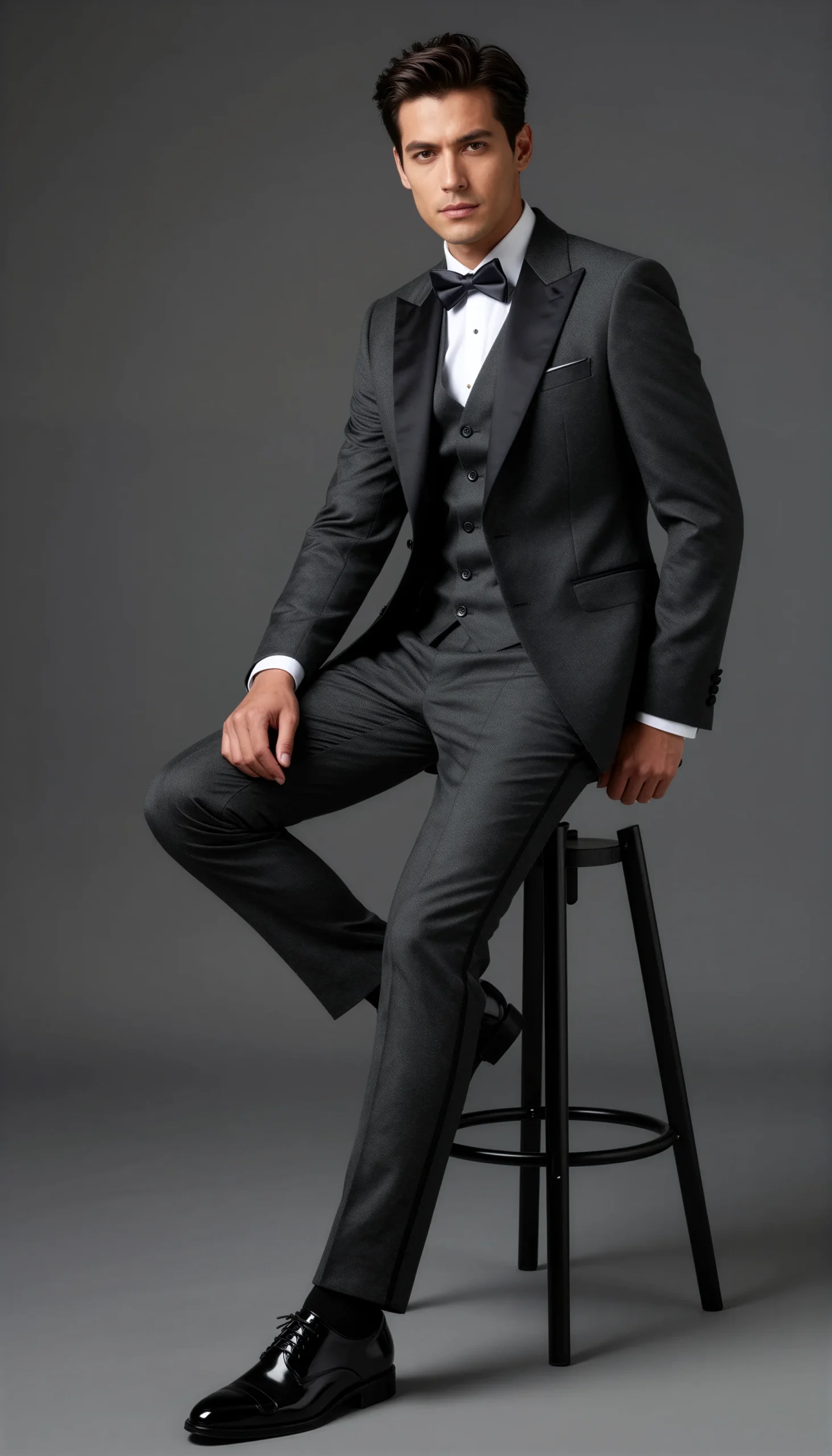 Wedding tuxedoes Charcoal Deep Grey Suit
