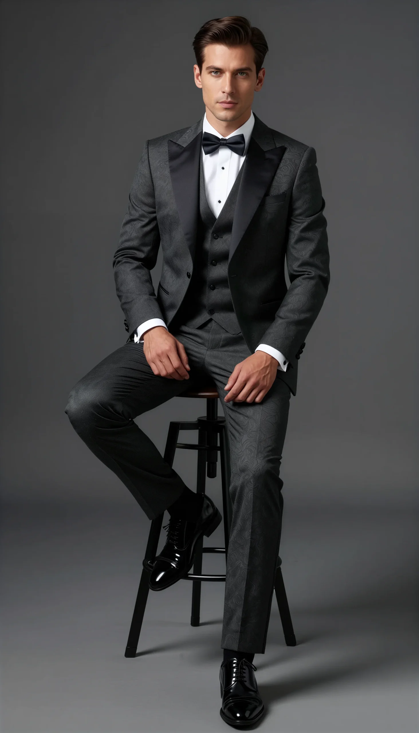 Wedding tuxedoes Charcoal Deep Grey Suit