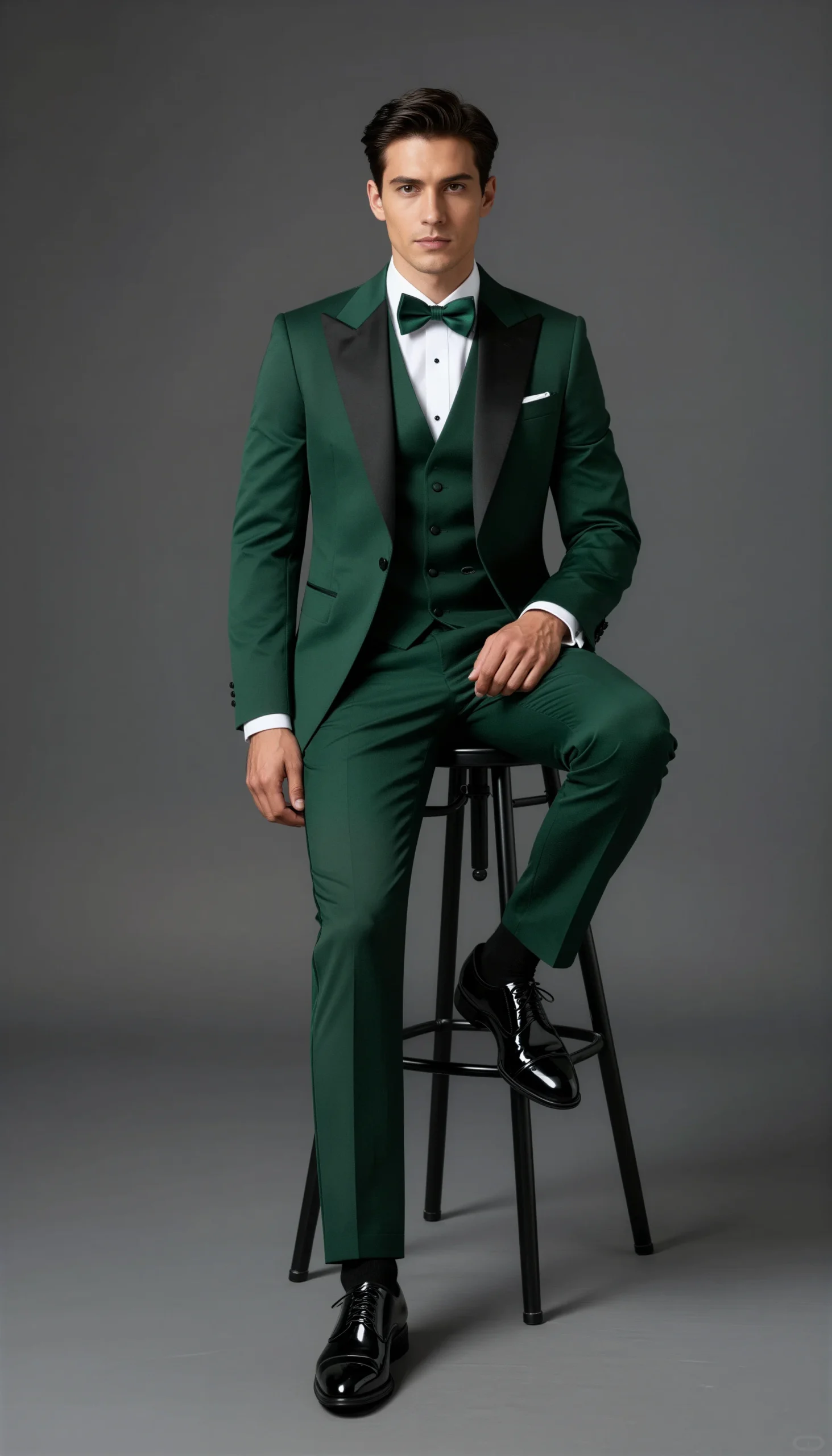 Wedding tuxedos Dark green emerald Suit