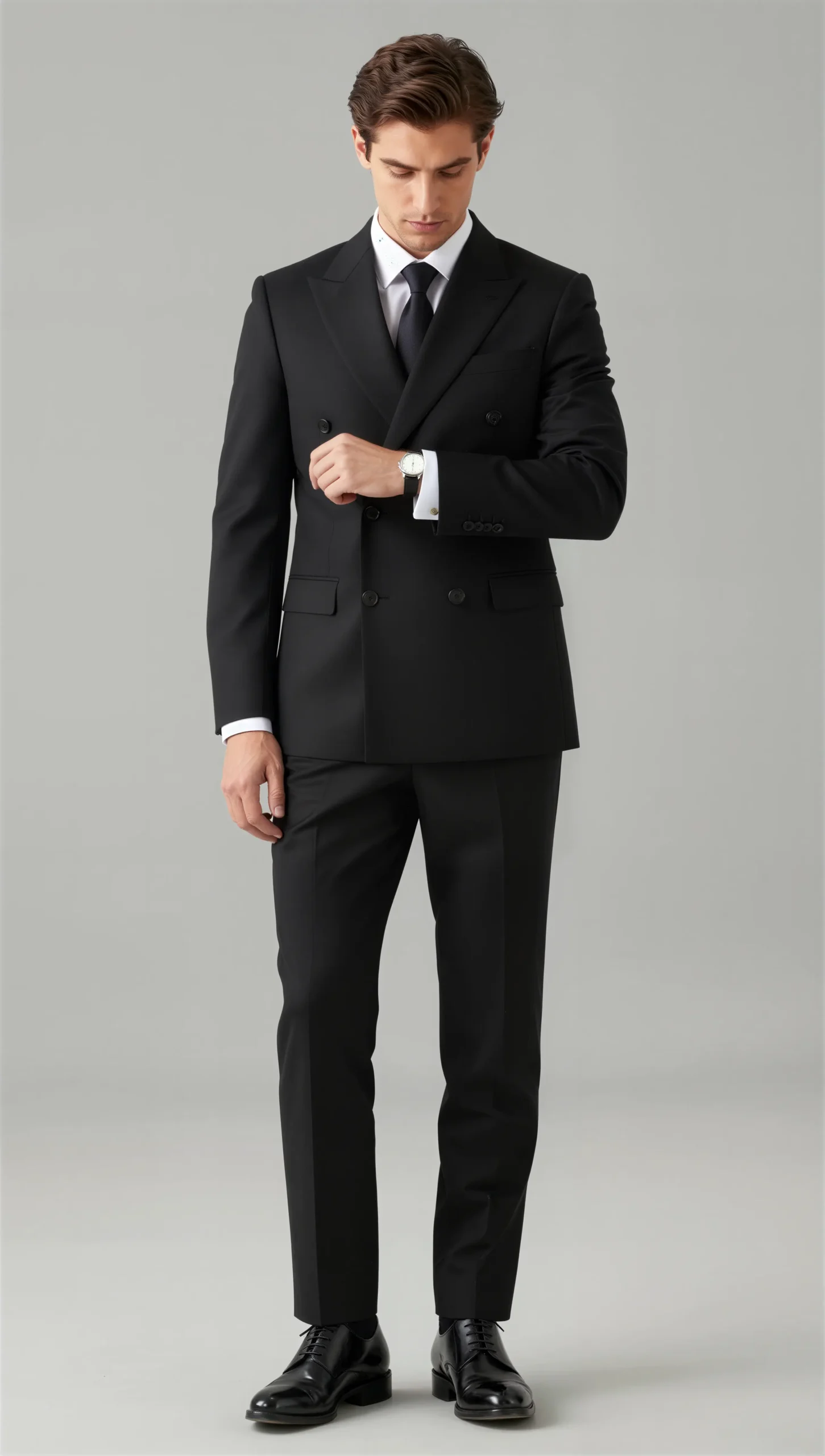Two piece double breasted peak Black